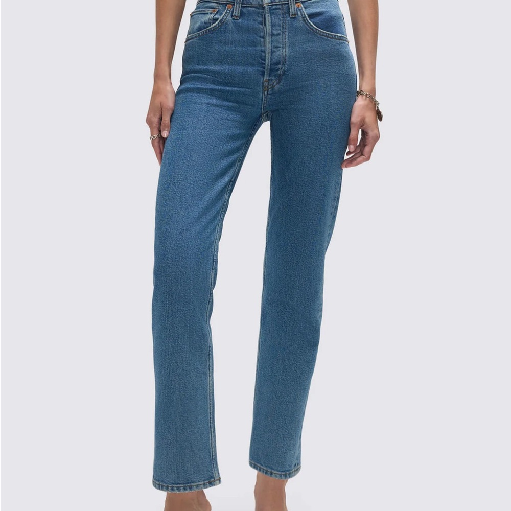 Re/Done 70s Stovepipe High Rise Blue Women's Jeans